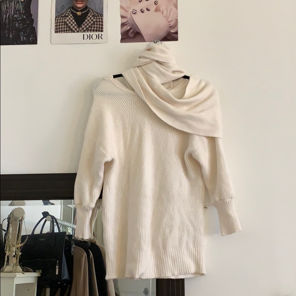 Zara knit sweater with attached scarf